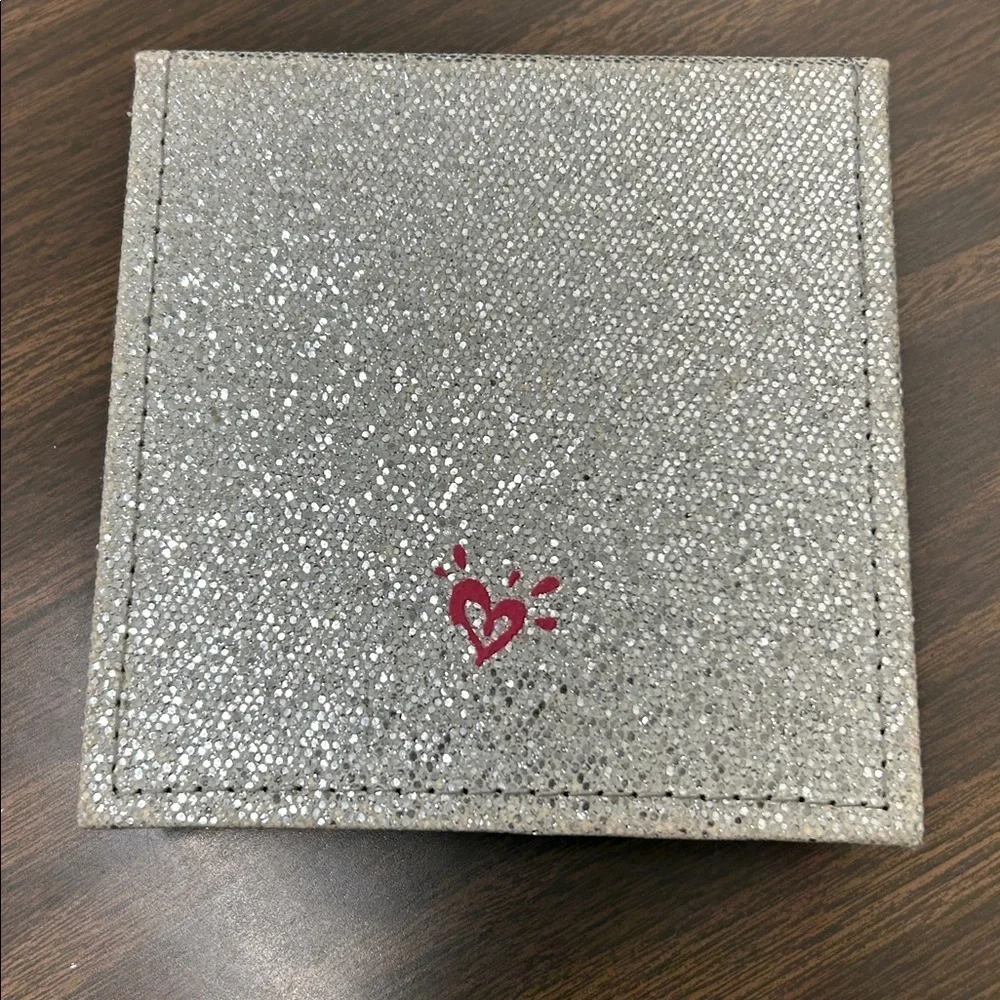 Justice Glitter Monogram Notepad with Letter A silver and pink